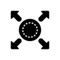 Black solid icon for Expand, enlarge and grow