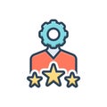 Color illustration icon for Expertise, ability and expertness