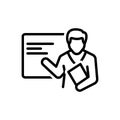 Black line icon for Explanation, teacher and describing Royalty Free Stock Photo