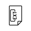 Black line icon for Ext, file and letter