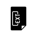 Black solid icon for Ext, file and letter