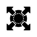 Black solid icon for Extend, expand and enlarge Royalty Free Stock Photo