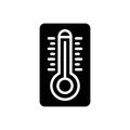 Black solid icon for Extremely, thermometer and celsius
