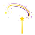 Icon fabulous magic wand fantastic, magician and conjurer`s wand. Symbol of miracle, magic