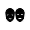 Black solid icon for Faces, countenance and visage Royalty Free Stock Photo