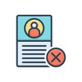 Color illustration icon for Failure, cross and hoodoo Royalty Free Stock Photo