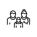 Black line icon for Family, parent and couple