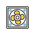 Multi color icon for Fan, ventilator and rotation Royalty Free Stock Photo