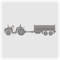 Icon with farm tractor and trailer Royalty Free Stock Photo