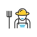 Multi color icon for Farmer, peasant and planter Royalty Free Stock Photo