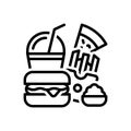 Black line icon for Fast Food, cuisine and meal Royalty Free Stock Photo