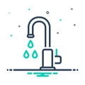 Mix icon for Faucet, spigot and tumble Royalty Free Stock Photo