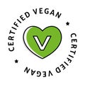 An icon featuring a circular vegan product seal, highlighting the endorsement of veganism, certified plant-based choices, and the