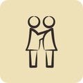 Icon Feeling Compassion. related to Psychological symbol. glyph style. simple illustration. emotions, empathy, assistance