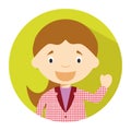 Icon of a female teacher in flat style. Vector illustration Royalty Free Stock Photo