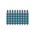 Color illustration icon for fence, mesh and rampart