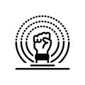 Black solid icon for Ferguson, revolution and putsch Royalty Free Stock Photo
