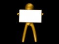 icon figure with blank message board