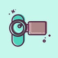 Icon Film Camera. related to Photography symbol. MBE style. simple design editable. simple illustration Royalty Free Stock Photo