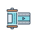 Color illustration icon for film, script and video