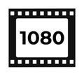 1080 icon in filmstrip frame on white background Royalty Free Stock Photo