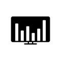 Black solid icon for Financial Data, commercial and data