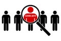 Icon for finding and diagnosing patients with the new COVID-19 coronavirus