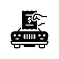 Black solid icon for Fine, invoices transport