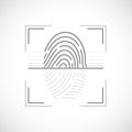 Icon fingerprint scan. Data security and biometrics access