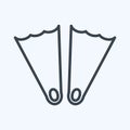 Icon Fins - Line Style - Simple illustration,Editable stroke Royalty Free Stock Photo