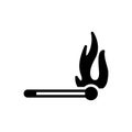 Black solid icon for Fire, ablaze and arson