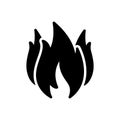 Black solid icon for Fire, conflagration and bonfire