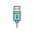 Color illustration icon for Firewire, cable and plug Royalty Free Stock Photo