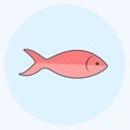 Icon Fish. suitable for animal symbol. flat style. simple design editable. design template vector. simple symbol illustration Royalty Free Stock Photo