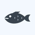 Icon Fish. suitable for Sea symbol. glyph style. simple design editable. design template vector. simple symbol illustration Royalty Free Stock Photo