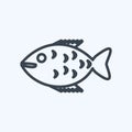 Icon Fish. suitable for Sea symbol. line style. simple design editable. design template vector. simple symbol illustration Royalty Free Stock Photo