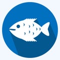 Icon Fish. suitable for Sea symbol. long shadow style. simple design editable. design template vector. simple symbol illustration Royalty Free Stock Photo