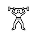 Black line icon for Fitness, robustness and workout