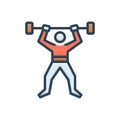 Color illustration icon for Fitness, robustness and workout