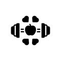 Black solid icon for fitness, workout and exercise