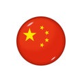 Round flag of China. Vector illustration. Button, icon, glossy badge Royalty Free Stock Photo