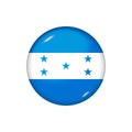 Round flag of Honduras. Vector illustration. Button, icon, glossy badge