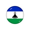 Round flag of Lesotho. Vector illustration. Button, icon, glossy badge