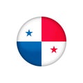 Round flag of Panama. Vector illustration. Button, icon, glossy badge