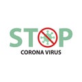 Icon Flat Coronavirus icon, Inscription COVID-19 on white background vector flat design,icon forbidden for coronavirus