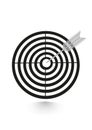 Icon flat target with dart in black, isolated