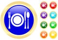 Icon of flatware on buttons Royalty Free Stock Photo