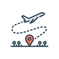 Color illustration icon for Flight, gps and transport