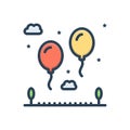 Color illustration icon for Fly, balloon and air Royalty Free Stock Photo