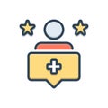 Color illustration icon for Follow, user and social